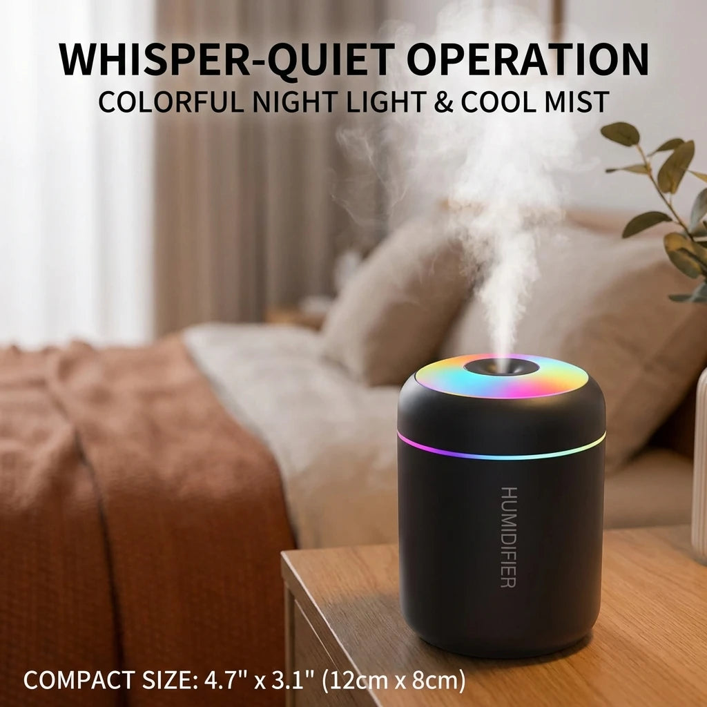 USB Air Humidifier LED Desktop Cool Mist Sprayer
