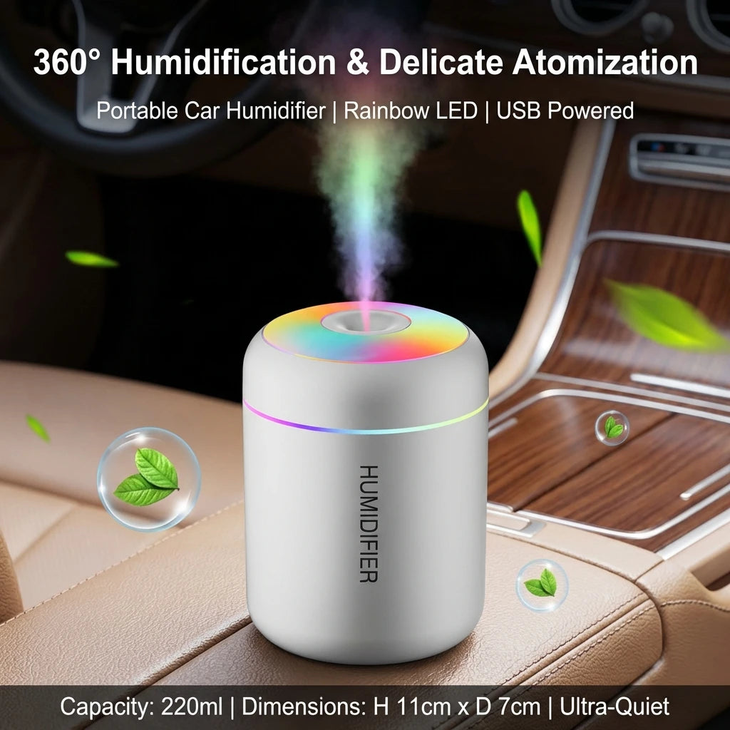 USB Air Humidifier LED Desktop Cool Mist Sprayer
