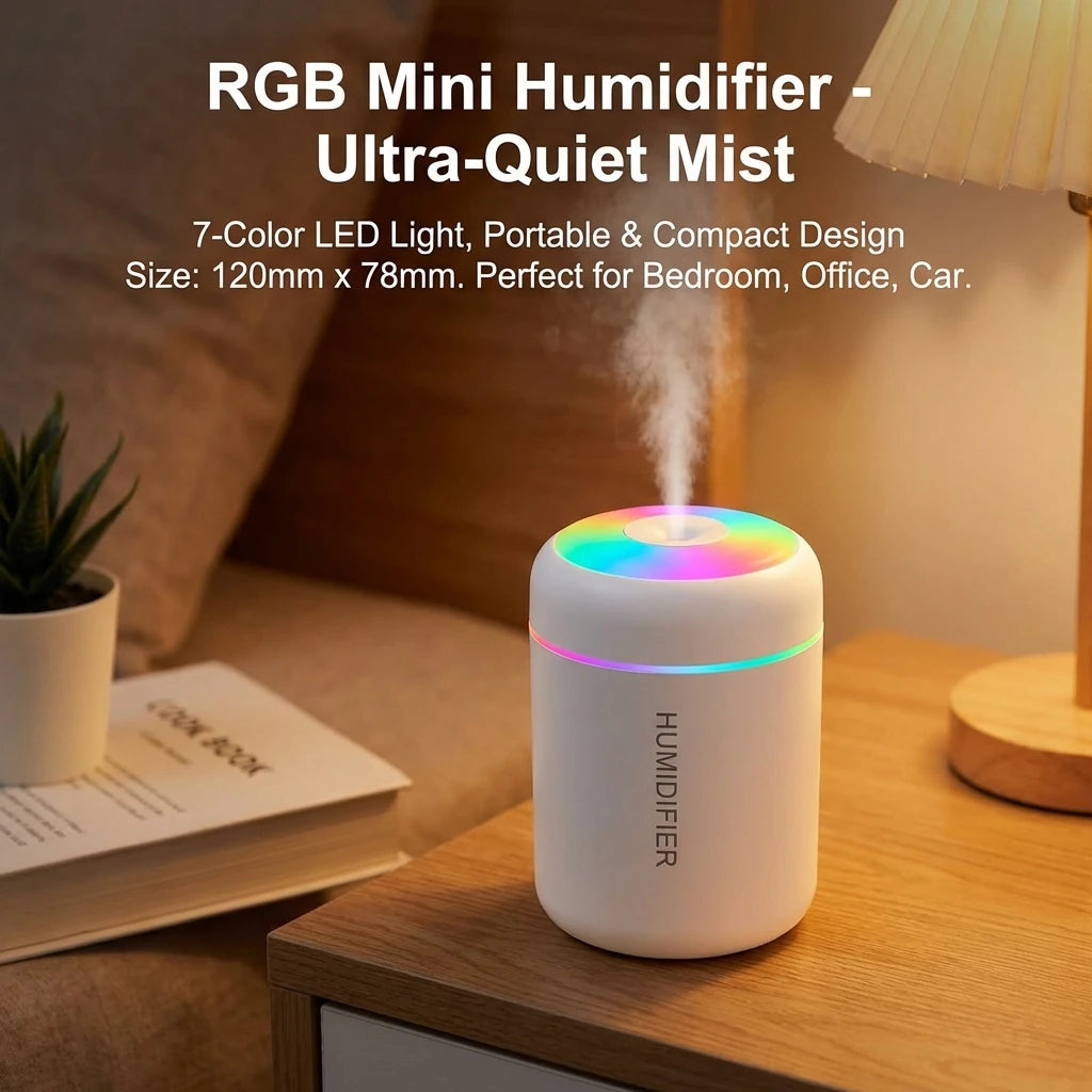 USB Air Humidifier LED Desktop Cool Mist Sprayer
